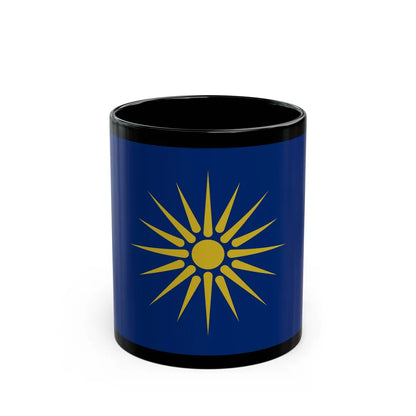 Flag of Greek Macedonia Greece - Black Coffee Mug-11oz-Go Mug Yourself