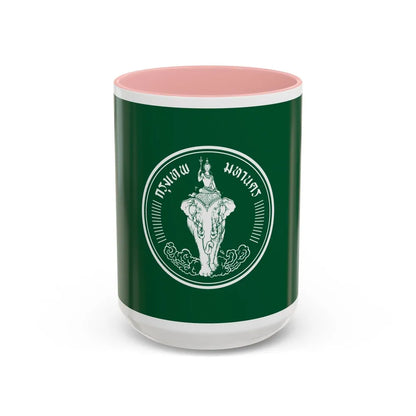 Flag of Bangkok Thailand - Accent Coffee Mug-15oz-Pink-Go Mug Yourself