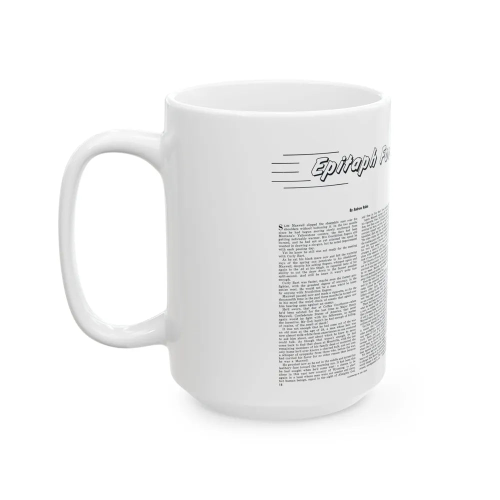 Epitaph For A Fast Gun, Bluebook for Men, February 1961 - White Coffee Mug-Go Mug Yourself