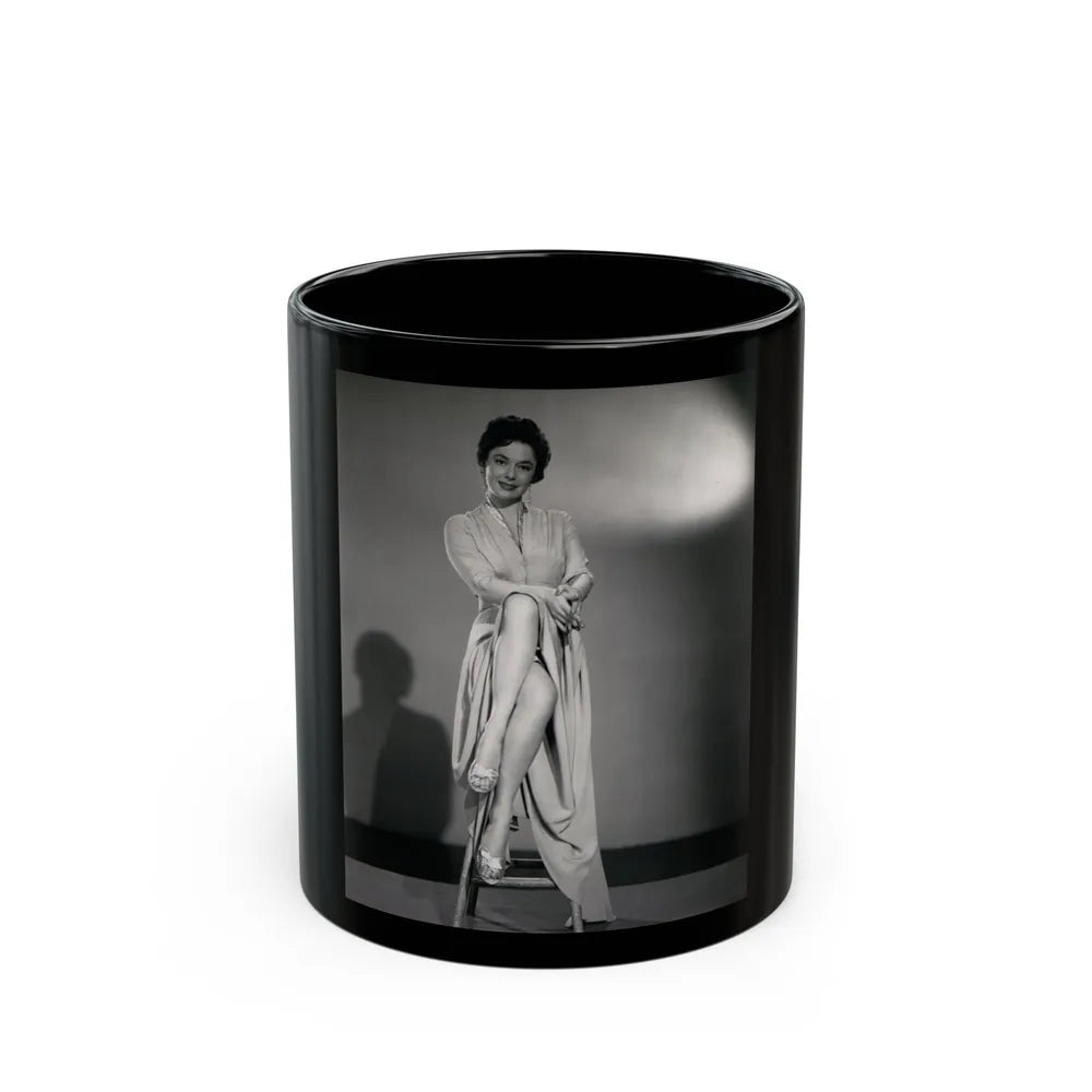 Ruth Roman #104 - 8x10 B&W Full Body Glamour Dress Photo from circa (Vintage Female Icon) Black Coffee Mug-11oz-Go Mug Yourself