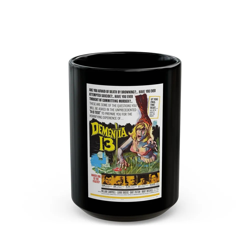 DEMENTIA 13 (THE HAUNTED AND THE HUNTED) 1963 Movie Poster - Black Coffee Mug-15oz-Go Mug Yourself