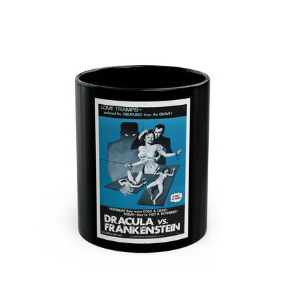 DRACULA VS. FRANKENSTEIN (3) 1971 Movie Poster - Black Coffee Mug-11oz-Go Mug Yourself