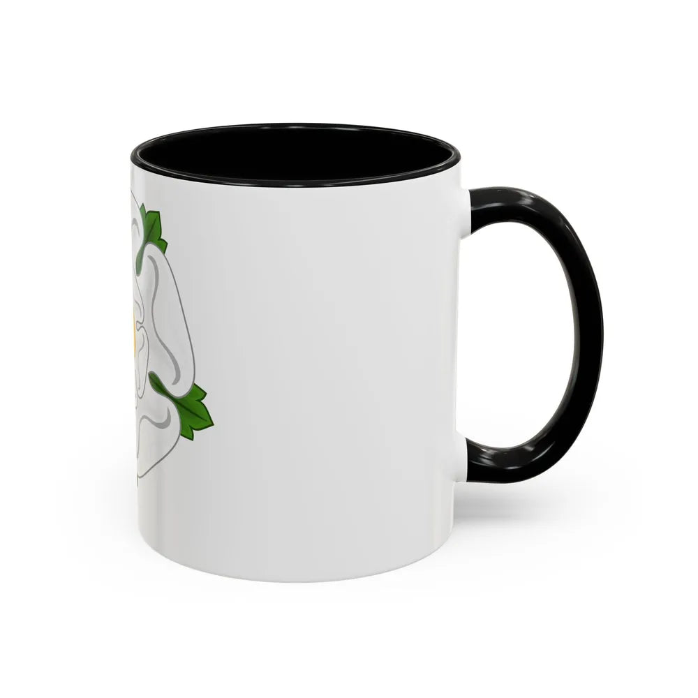 White Rose Badge of York - Accent Coffee Mug-Go Mug Yourself