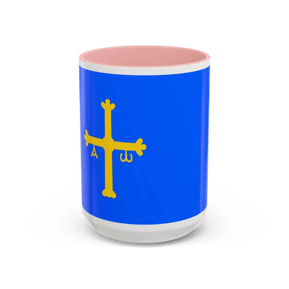 Flag of Asturias Spain - Accent Coffee Mug-15oz-Pink-Go Mug Yourself