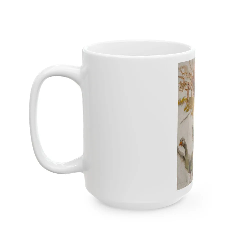 Corralling the Geese, possible magazine cover study - White Coffee Mug-Go Mug Yourself