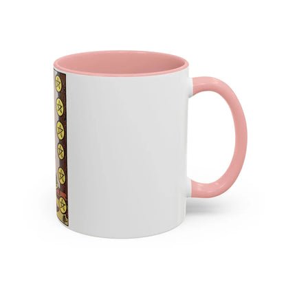 The 8 of Pentacles (Tarot Card) Accent Coffee Mug-Go Mug Yourself