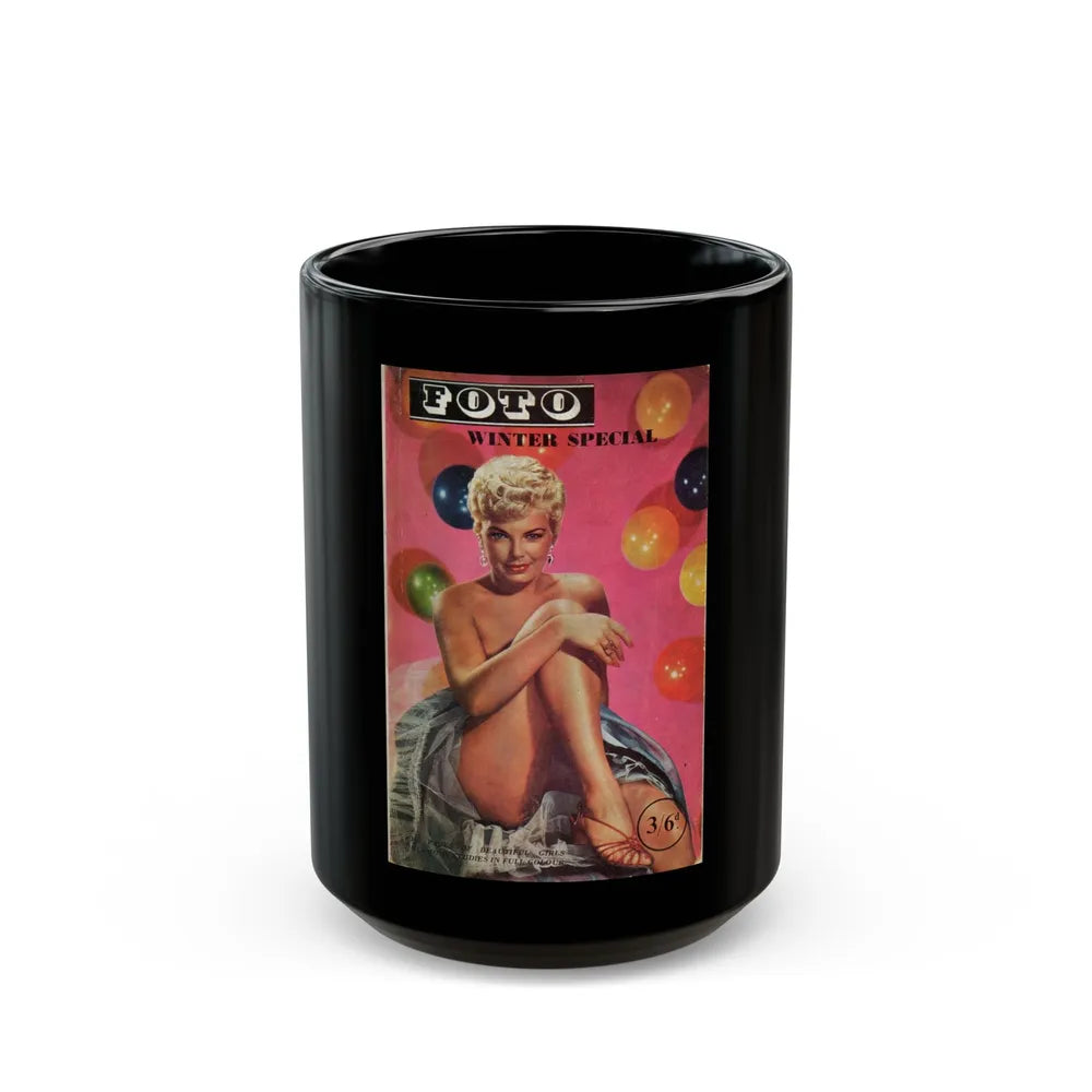 Barbara Nichols #27 - Mag. Cover (Vintage Female Icon) Black Coffee Mug-15oz-Go Mug Yourself