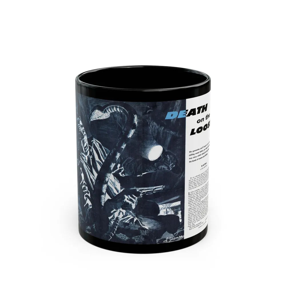 Death on the Loose, Bluebook for Men, February 1961 - Black Coffee Mug-11oz-Go Mug Yourself