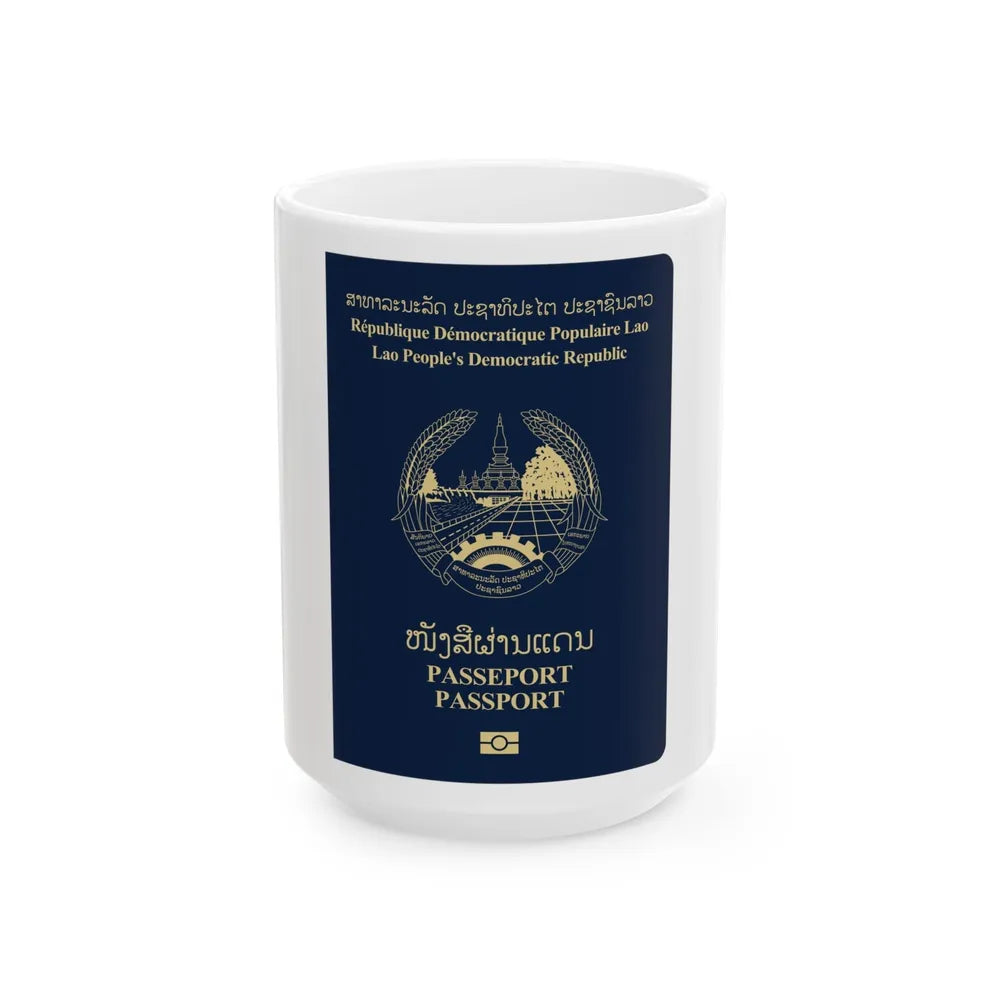 Laos Passport - White Coffee Mug-15oz-Go Mug Yourself