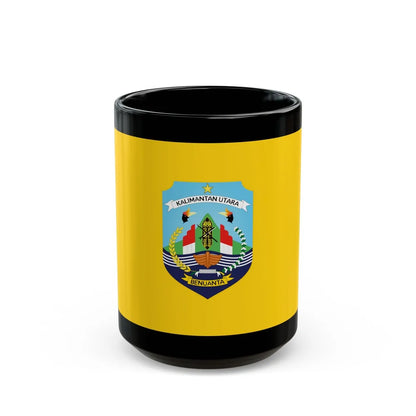 Flag of North Kalimantan Indonesia - Black Coffee Mug-15oz-Go Mug Yourself