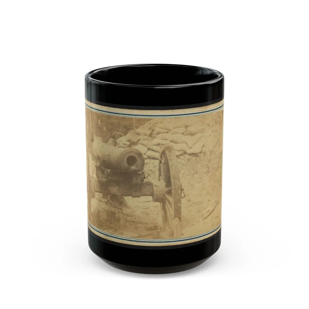 Cannon Mounted In The Camp Of Duryea's And Bainbridge's Batteries, 15th Arkansas Confederate Infantry, Port Hudson, Louisiana (U.S. Civil War) Black Coffee Mug-15oz-Go Mug Yourself