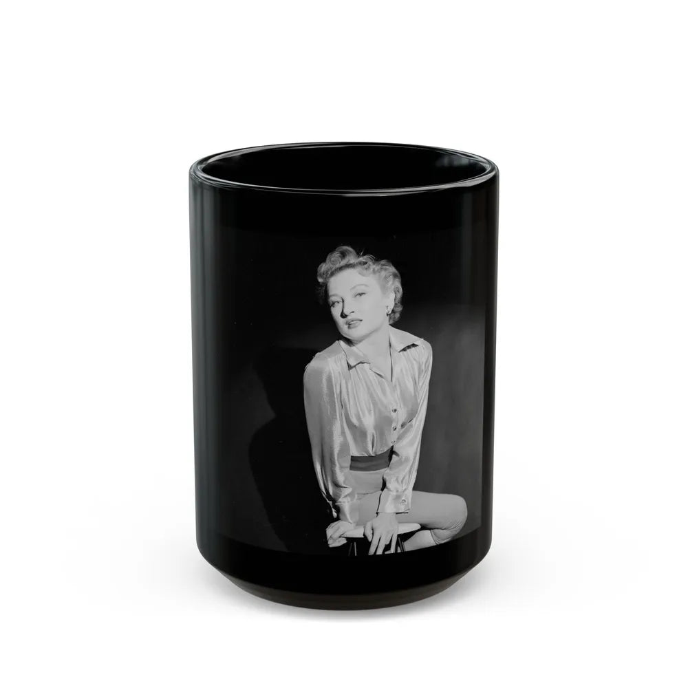 Carol Ohmart #39 (Vintage Female Icon) Black Coffee Mug-15oz-Go Mug Yourself