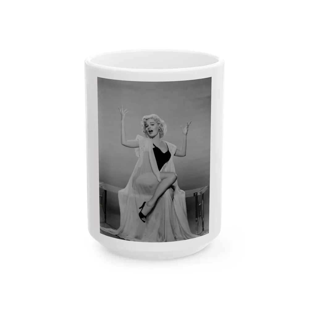 Barbara Lang #35 (Vintage Female Icon) White Coffee Mug-15oz-Go Mug Yourself