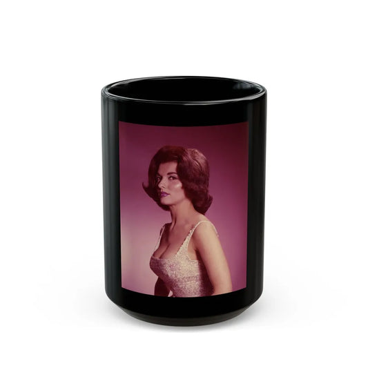 Nancy Kovack #43 (Vintage Female Icon) Black Coffee Mug-15oz-Go Mug Yourself