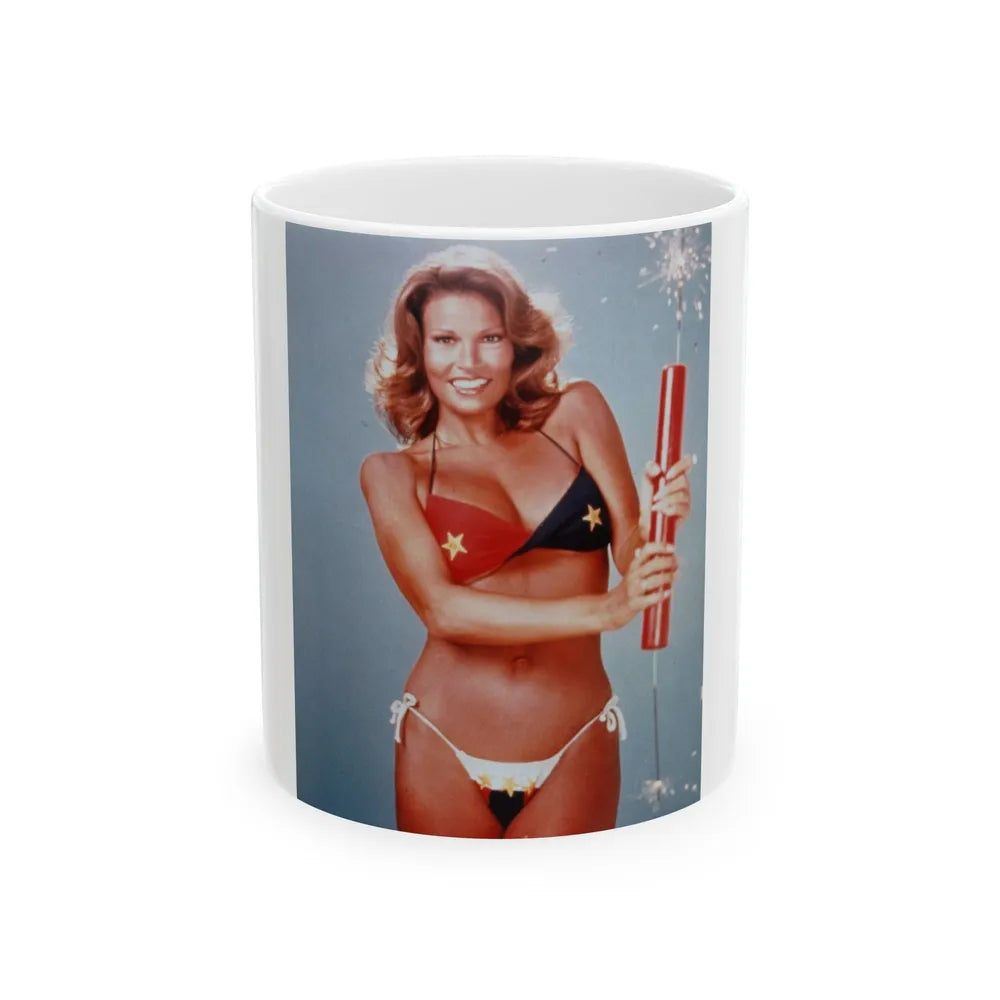 Raquel Welch #283 (Vintage Female Icon) White Coffee Mug-11oz-Go Mug Yourself