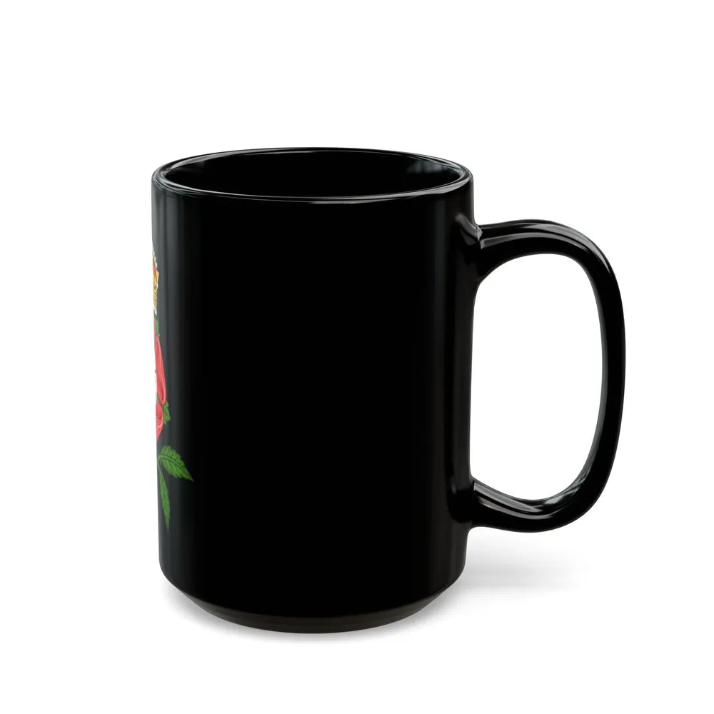 Tudor Rose (Tudor Heraldry) - Black Coffee Mug-Go Mug Yourself