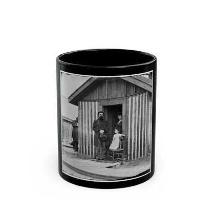 City Point, Va. Brig. Gen. John A. Rawlins, Chief Of Staff, With Wife And Child At Door Of Their Quarters (U.S. Civil War) Black Coffee Mug-11oz-Go Mug Yourself