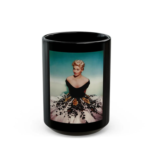 Kim Novak #319 (Vintage Female Icon) Black Coffee Mug-15oz-Go Mug Yourself