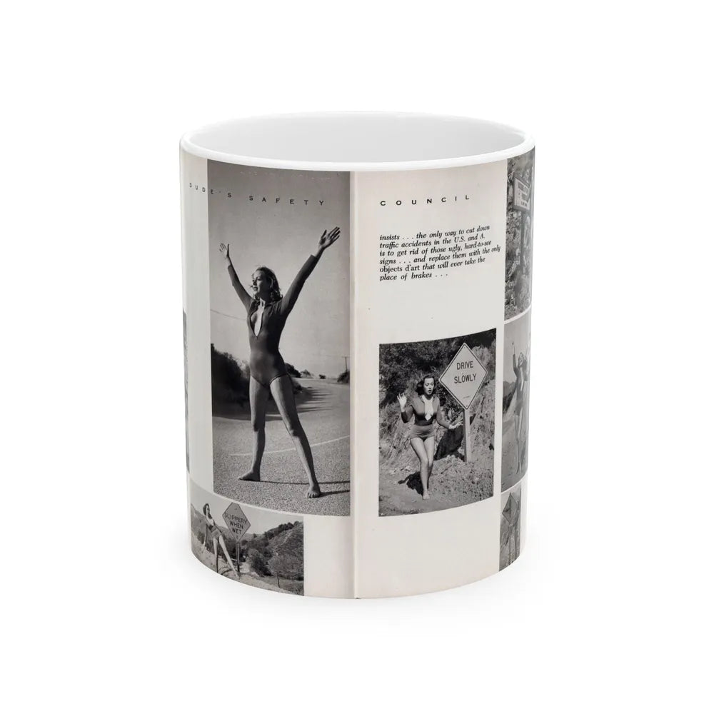 Dawn Richard #70 - [Pages 66 & 67] Including 2 Pages & 7 B&W Photos with Caption from DUDE Mag. '57 1 (Vintage Female Icon) White Coffee Mug-11oz-Go Mug Yourself