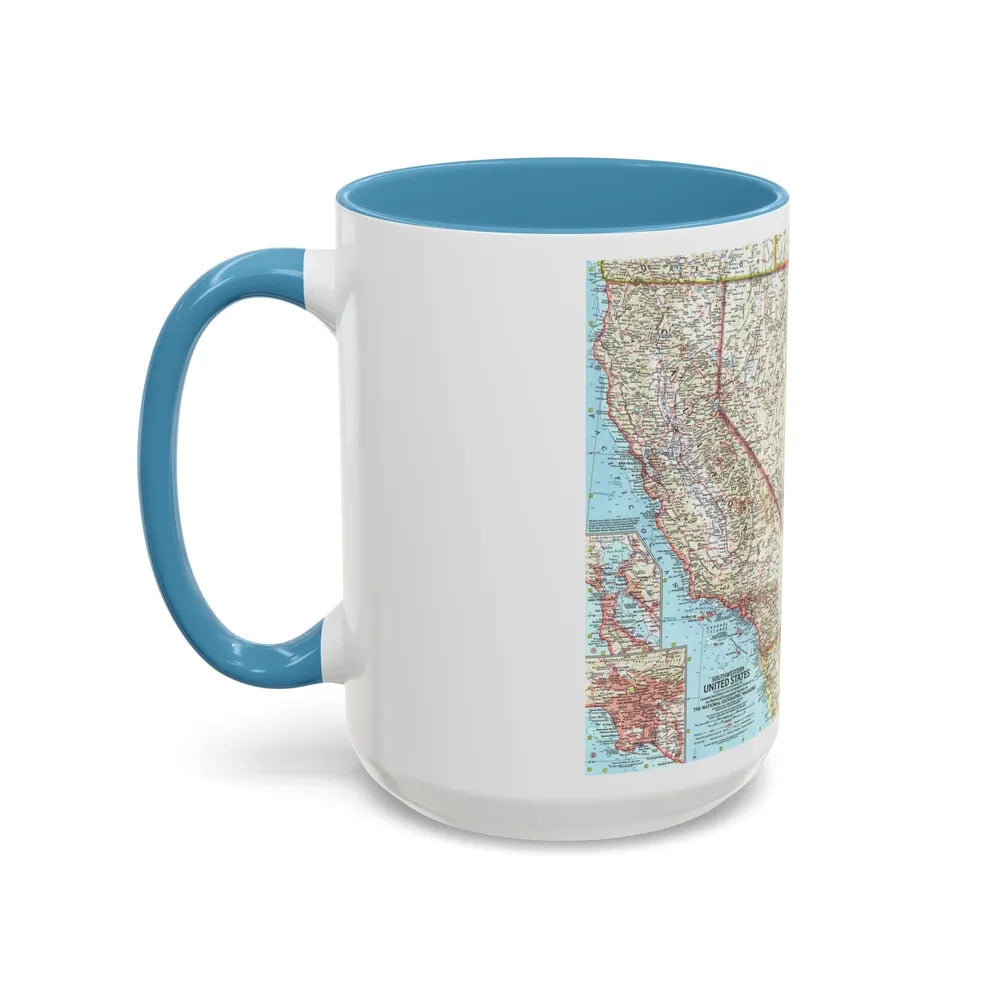 USA - Southwestern (1959) (Map) Accent Coffee Mug-Go Mug Yourself