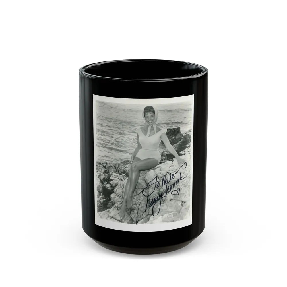 Nancy Kovack #11 (Vintage Female Icon) Black Coffee Mug-15oz-Go Mug Yourself