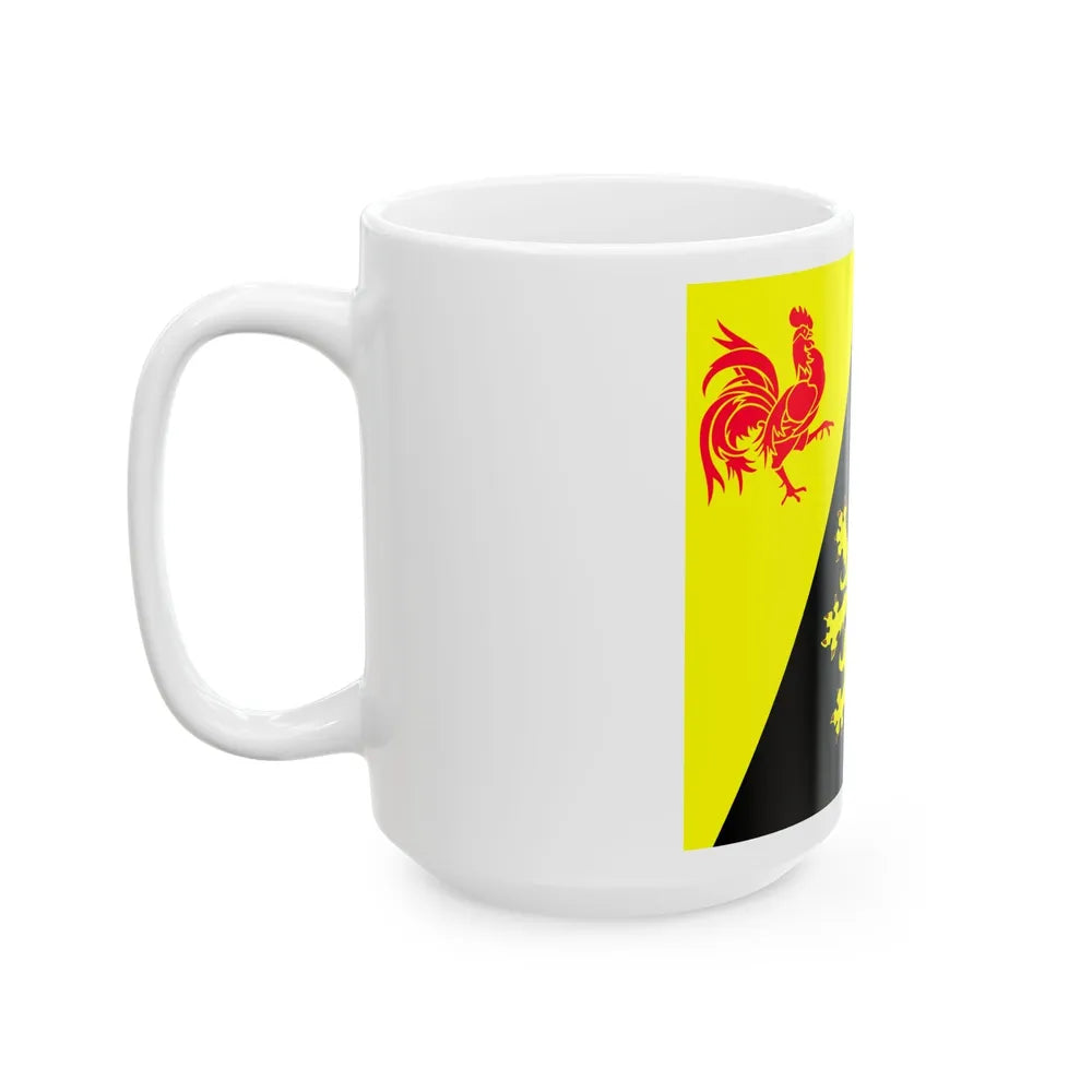 Flag of Walloon Brabant Belgium - White Coffee Mug-Go Mug Yourself