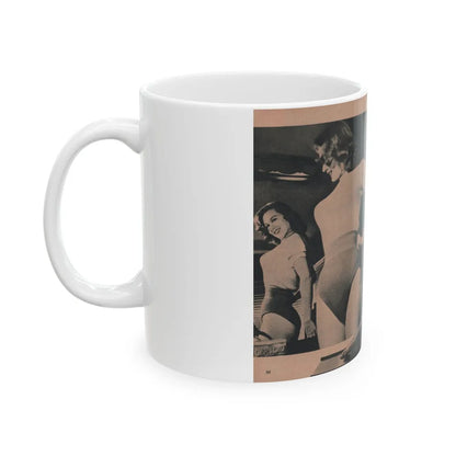 Penny Duncan #56 - [Pages 86 & 87] Pages 4 & 5 of 8 with, Penny+3 B&W Photos & Caption from BRIEF Digest Mag. March '55 (Vintage Female Icon) White Coffee Mug-Go Mug Yourself