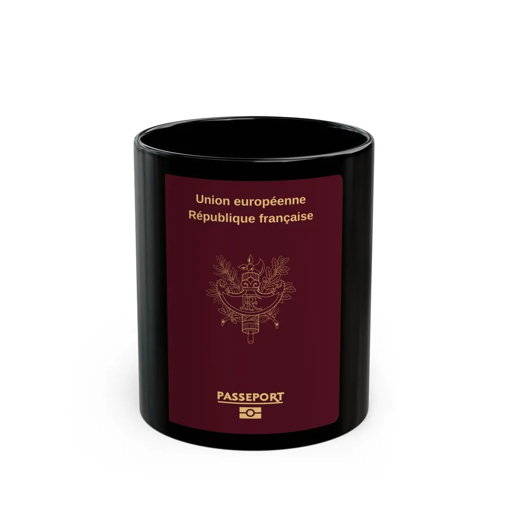 French Passport - Black Coffee Mug-11oz-Go Mug Yourself