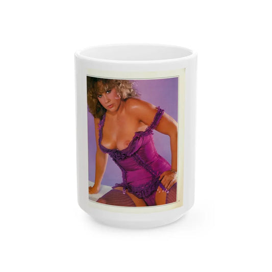 Linda Blair #218 - Partially Topless (Vintage Female Icon) White Coffee Mug-15oz-Go Mug Yourself