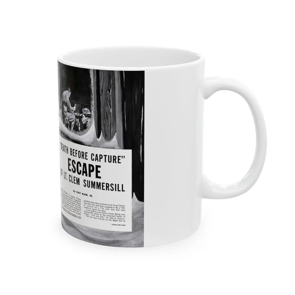 Death Before Capture', Action for Men, May 1960 - White Coffee Mug-Go Mug Yourself