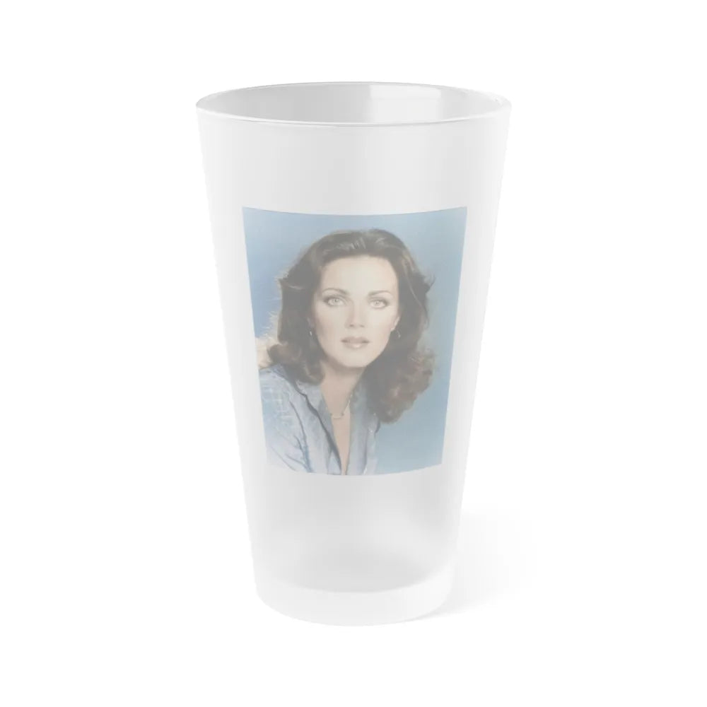 Lynda Carter #226 (Vintage Female Icon) Frosted Pint 16oz-16oz-Frosted-Go Mug Yourself