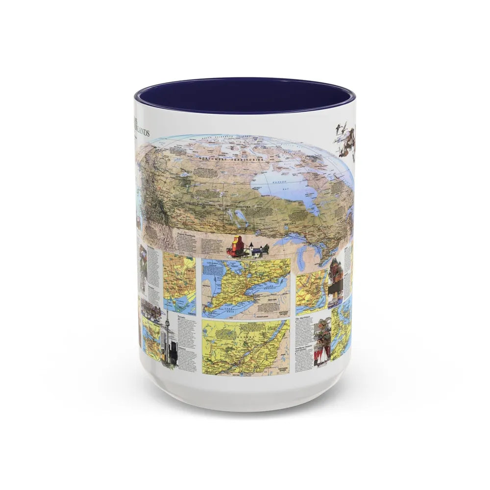 Canada - Vacationlands (1985) (Map) Accent Coffee Mug-15oz-Navy-Go Mug Yourself