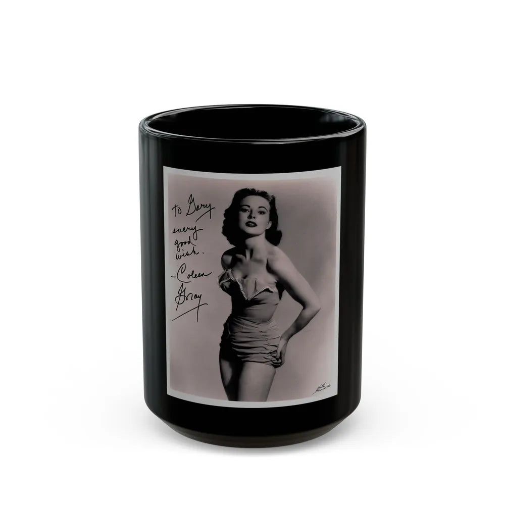 Coleen Gray #76 (Vintage Female Icon) Black Coffee Mug-15oz-Go Mug Yourself