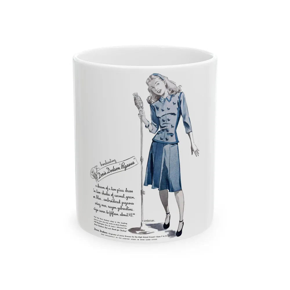 Doris Dodson ad, Calling All Girls, October 1944 - White Coffee Mug-11oz-Go Mug Yourself