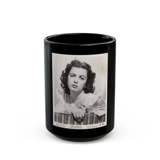 Faith Domergue #158 (Vintage Female Icon) Black Coffee Mug-15oz-Go Mug Yourself