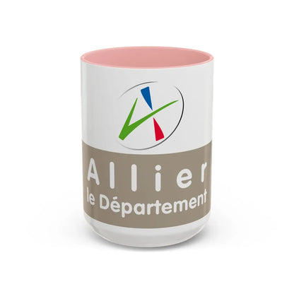 Flag of Allier France - Accent Coffee Mug-15oz-Pink-Go Mug Yourself