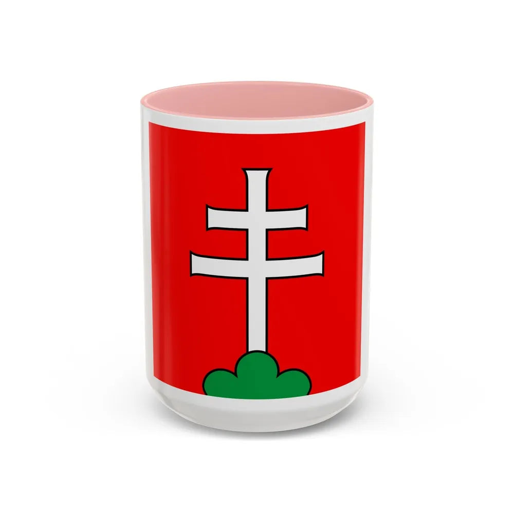 Flag of Elfingen Switzerland - Accent Coffee Mug-15oz-Pink-Go Mug Yourself