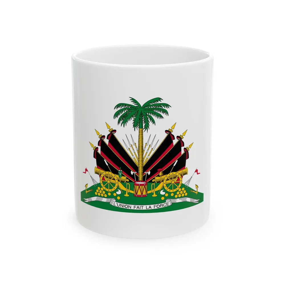 Coat of arms of Haiti (1964-1986) - White Coffee Mug-11oz-Go Mug Yourself