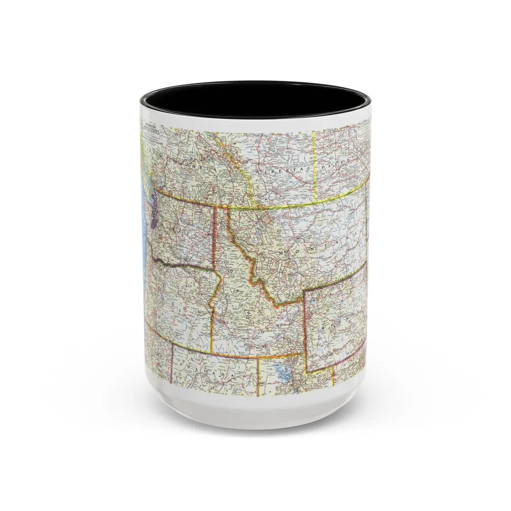 USA - Northwestern (1960) (Map) Accent Coffee Mug-15oz-Black-Go Mug Yourself