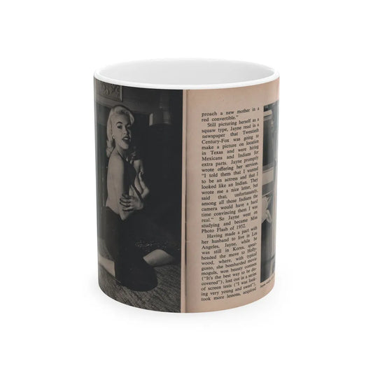 Jayne Mansfield #300 - JAYNE Pocket Magazine Pages 44 & 45 (Vintage Female Icon) White Coffee Mug-11oz-Go Mug Yourself