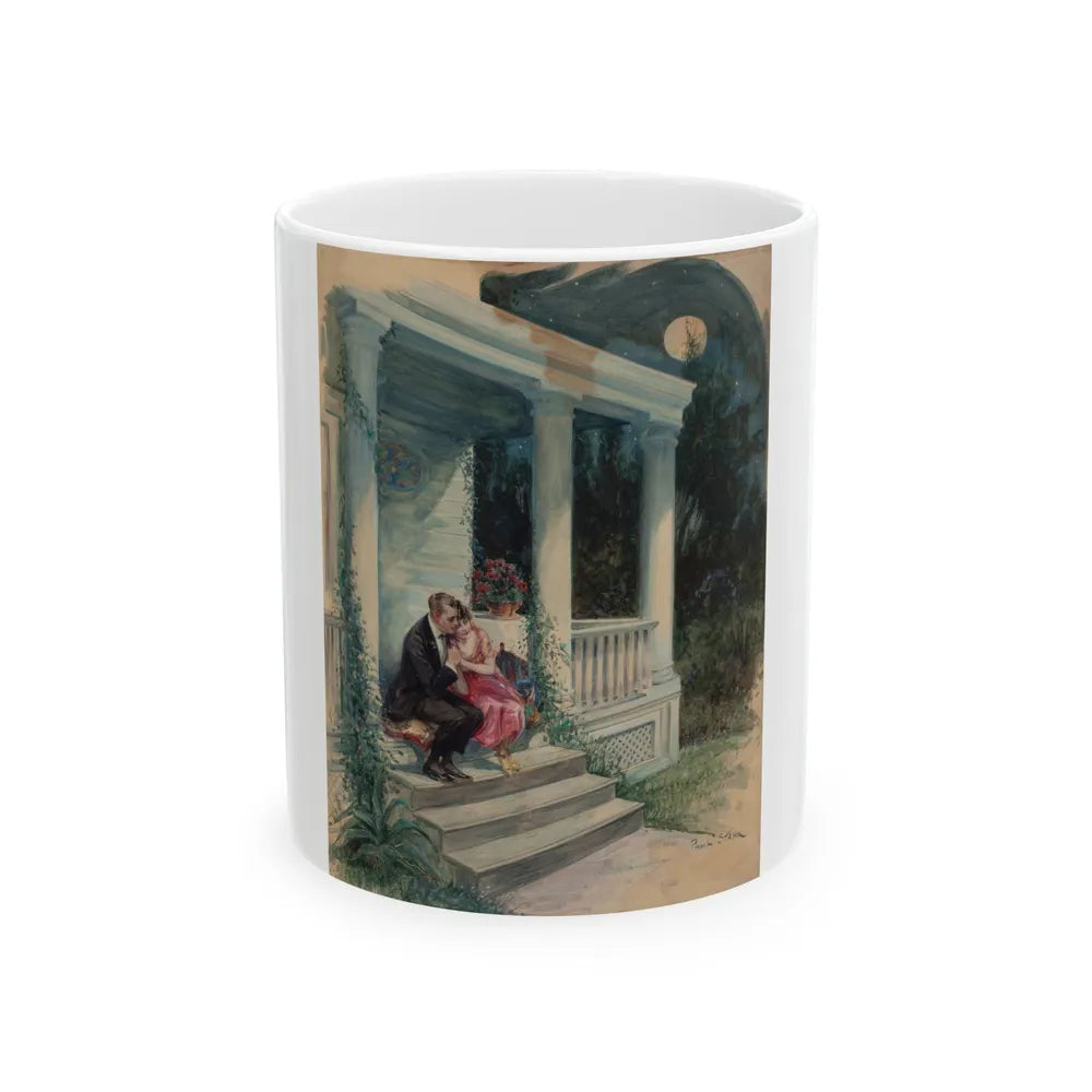 Evening on the Porch, magazine story illustration - White Coffee Mug-11oz-Go Mug Yourself