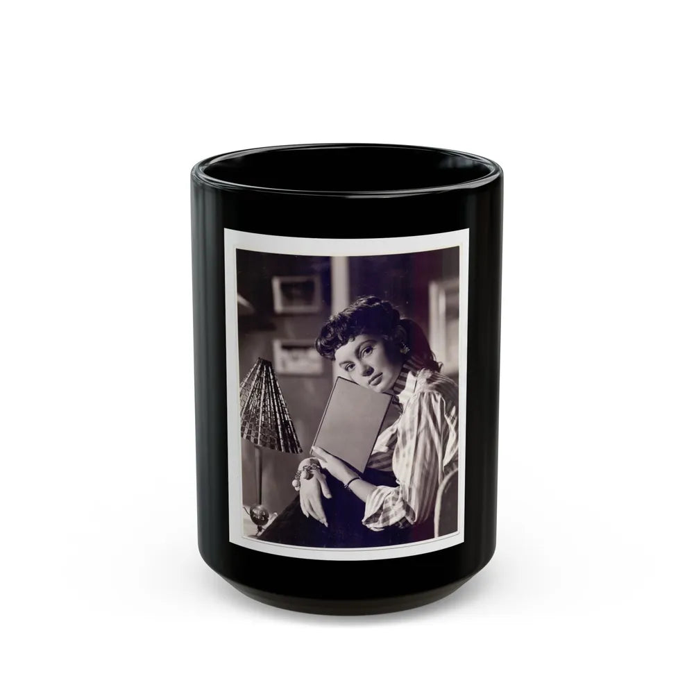 Janette Scott #37 (Vintage Female Icon) Black Coffee Mug-15oz-Go Mug Yourself