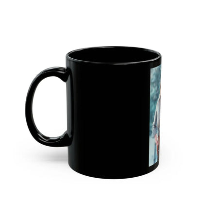 Lynda Carter #244 (Vintage Female Icon) Black Coffee Mug-Go Mug Yourself