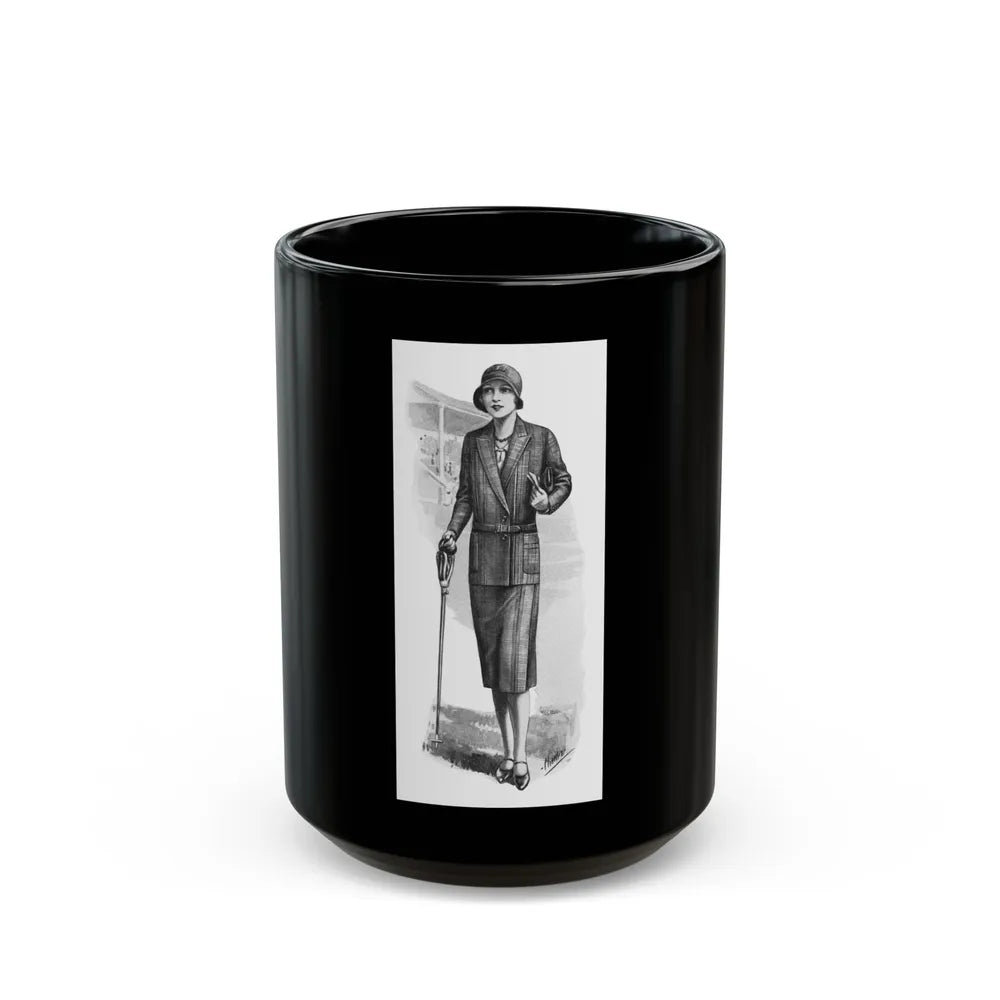 Fashion Illustration, 1930 - Black Coffee Mug-15oz-Go Mug Yourself