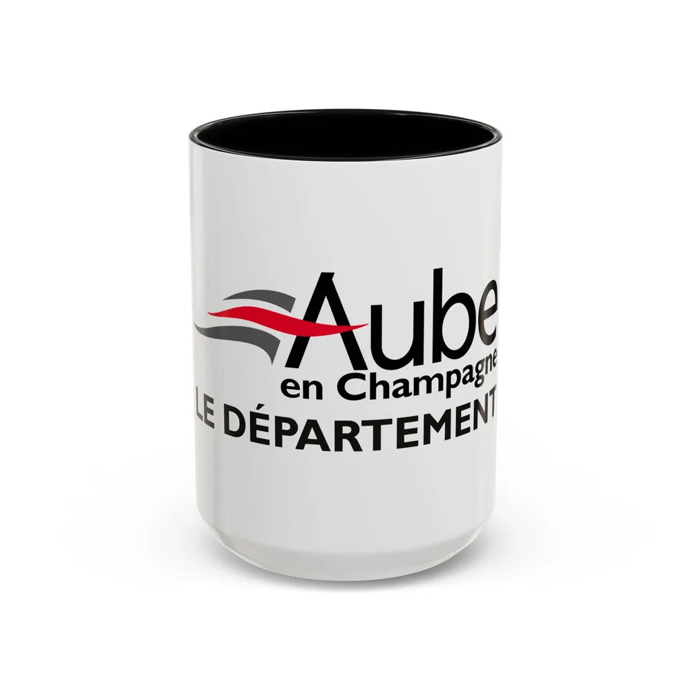 Flag of Aube France - Accent Coffee Mug-15oz-Black-Go Mug Yourself