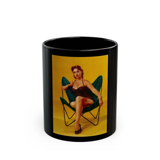 Barbara Darrow #30 - Barbara on Back Cover in Color of BRIEF Digest Mag. Nov. '54_1 (Vintage Female Icon) Black Coffee Mug-11oz-Go Mug Yourself