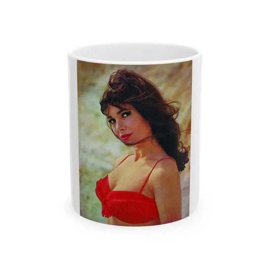 Gila Golan #167 - Tempo Italian Mag. 1967 - 1 Page 1 Color Photo (Vintage Female Icon) White Coffee Mug-11oz-Go Mug Yourself