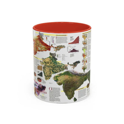 India (1997) (Map) Accent Coffee Mug-11oz-Red-Go Mug Yourself