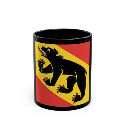 Flag of Canton of Bern Switzerland - Black Coffee Mug-11oz-Go Mug Yourself