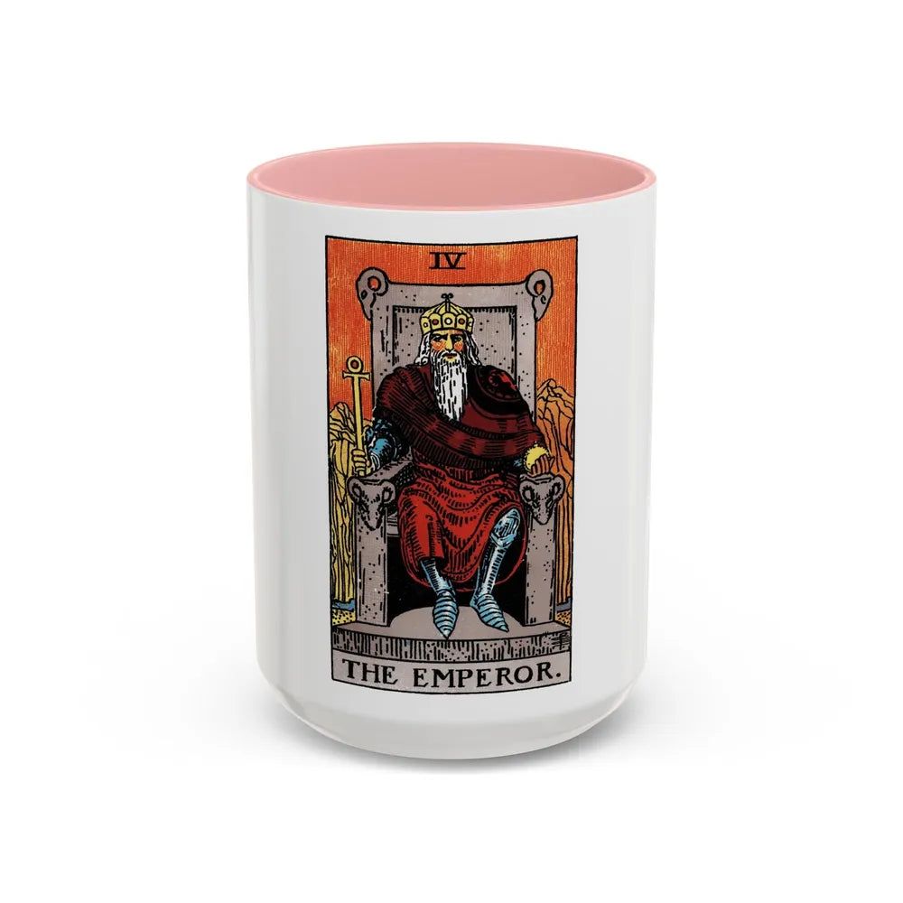 The Emperor (Tarot Card) Accent Coffee Mug-15oz-Pink-Go Mug Yourself